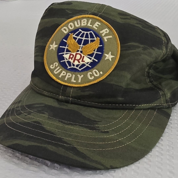 Ralph Lauren Double RL Other - RRL Ralph Lauren Camo Hat fitted Leather Band  Size Lg 62cm Never Worn